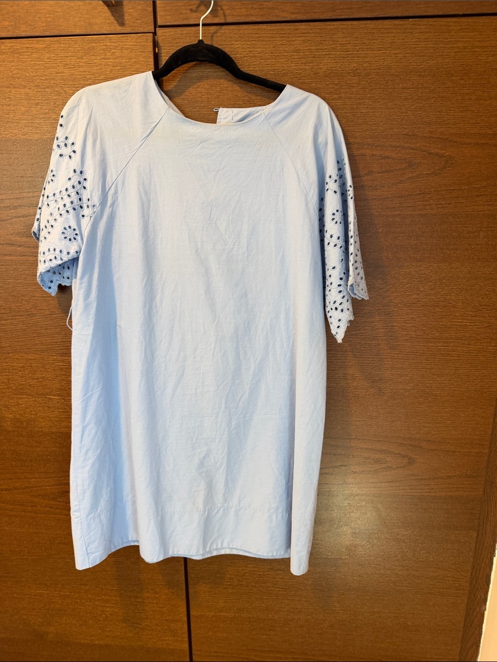 United Colors Of Benetton Light Blue Eyelet Sleeve Midi Dress